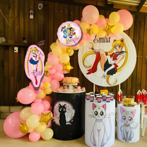 Набір 90 куль для арки фотозони Сейлор Мун Sailor Moon Свято місячного світла Рожевий і жовтий