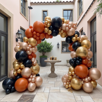 Набор 130 шаров для арки фотозоны Просто вау Черный и корица