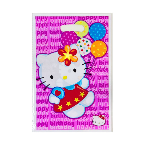 Подарункові пакети 16х25 см Кітті Hello Kitty Упаковка 10 штук Рожевий