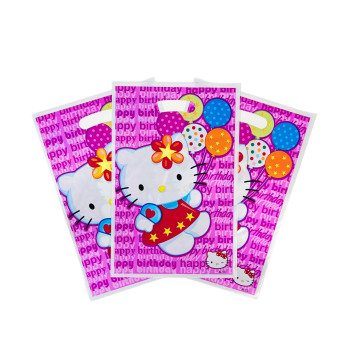 Подарункові пакети 16х25 см Кітті Hello Kitty Упаковка 10 штук Рожевий