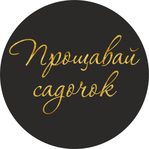 Міні банер артборд 50 см для фотозони Прощавай садочок прописом Чорний і золото