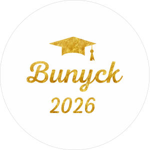 Міні банер артборд 50 см для фотозони Випуск 2026 шапка Білий та золото
