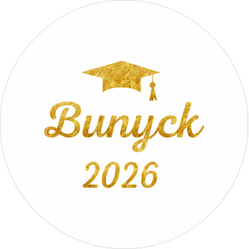 Міні банер артборд 50 см для фотозони Випуск 2026 шапка Білий та золото