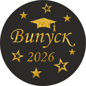 Міні банер артборд 50 см для фотозони Випуск 2026 зірки Чорний з блискучими літерами