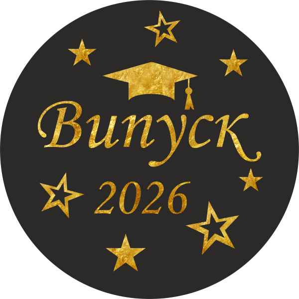 Міні банер артборд 50 см для фотозони Випуск 2026 зірки Чорний з блискучими літерами