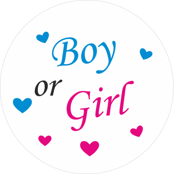Міні банер артборд 50 см для фотозони Гендер паті Boy or girl серця Білий
