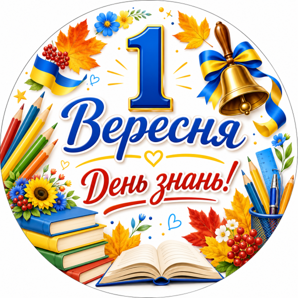 Міні банер артборд 50 см на 1 вересня День знань Листя клена Жовтий та помаранчевий