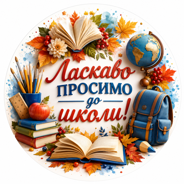 Міні банер артборд 3Д 50 см на 1 вересня Ласкаво просимо до школи Різнобарвний