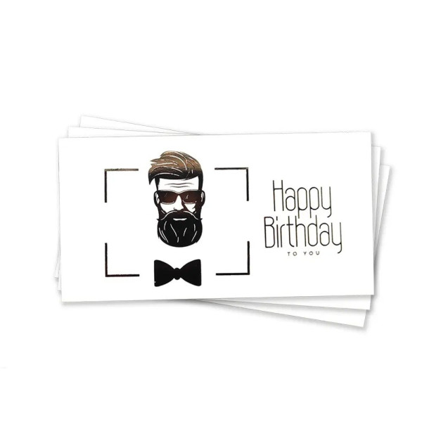 Конверт для грошей Чоловіку Happy birthday Білий з чорним