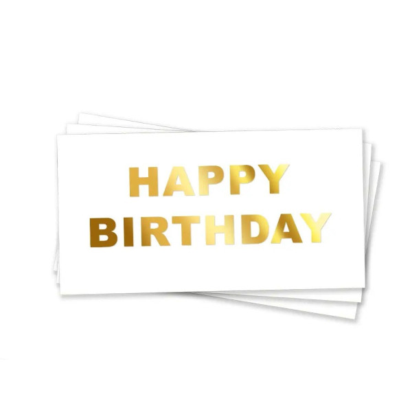 Конверт для грошей Happy Birthday Друковані літери Білий та золото
