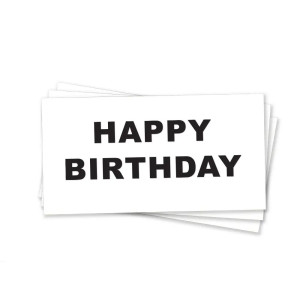 Конверт для грошей Happy Birthday Друковані літери Білий та чорний