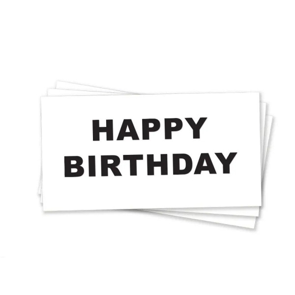 Конверт для грошей Happy Birthday Друковані літери Білий та чорний