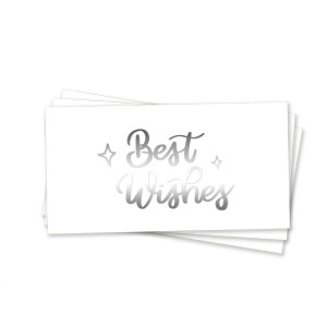Конверт для грошей Best wishes Найкращі побажання Білий і срібло