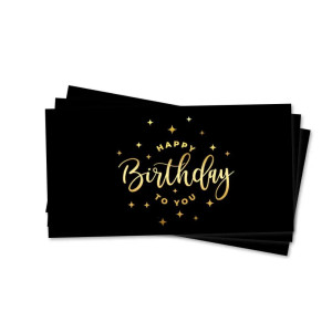 Конверт для грошей Happy Birthday to You Зірочки Чорний із золотом