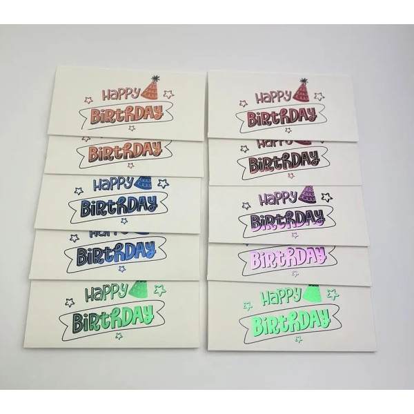 Конверт для грошей Happy birthday Ковпак Асорті