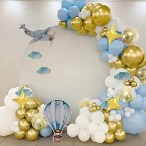 Набір 100 куль для арки фотозони Майбутній капітан Білий і золото