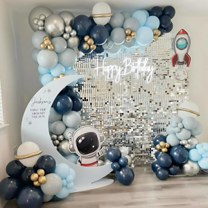 Набір 120 куль для фотозони Перші кроки на Марсі Блакитний і срібло