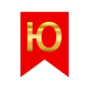 Літера Ю на прапорці 6*12 см для індивідуальних написів Червоний і золото