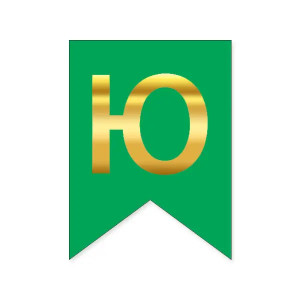 Літера Ю на прапорці 6*12 см для індивідуальних написів Зелений і золото