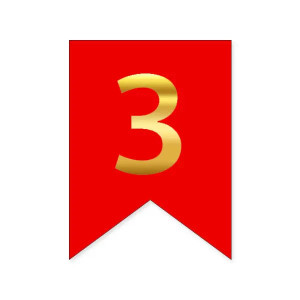 Буква З на флажке 6*12 см для индивидуальных надписей Красный и золото