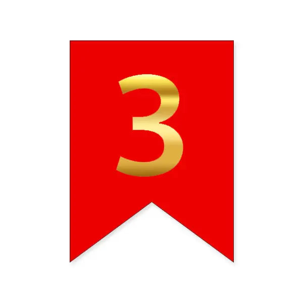 Буква З на флажке 6*12 см для индивидуальных надписей Красный и золото