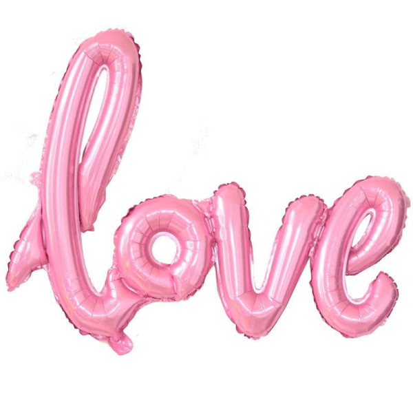 Куля фольгована напис надувний 108х64 см LOVE Рожевий