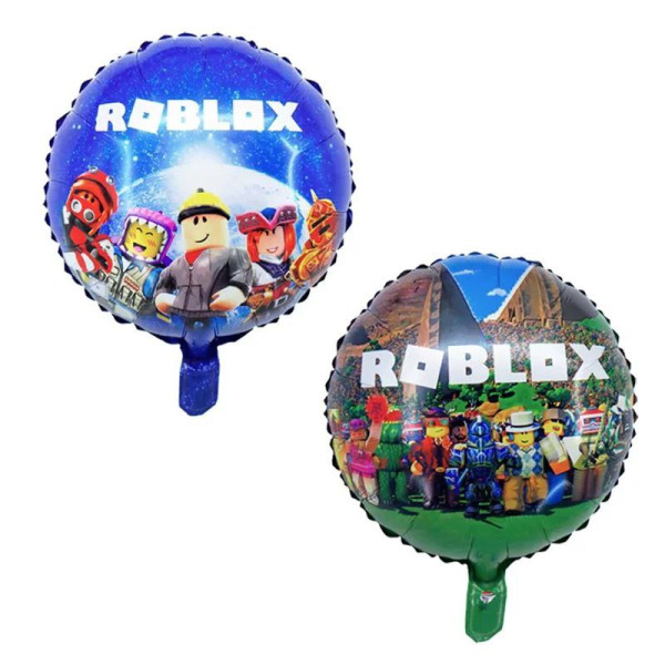 Куля фольгована кругла 18" 45 см з малюнком Роблокс Roblox Синій