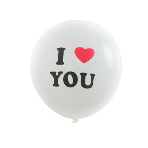 Шары латекс 12" 30 см с надписью I love you Белый Упаковка 5 шт