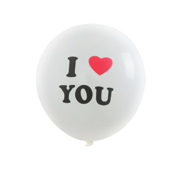 Кулі латекс 12" 30 см з написом I love you Білий Упаковка 5 шт