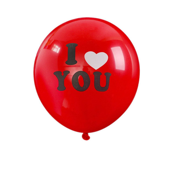 Шары латекс 12" 30 см с надписью I love you Красный Упаковка 5 шт