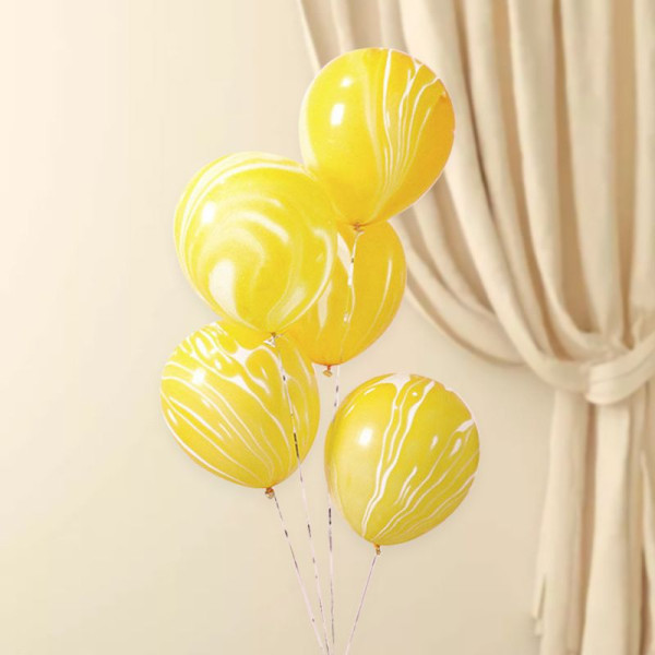 Кулі латекс 12" 30 см Агат Жовтий Упаковка 5 шт