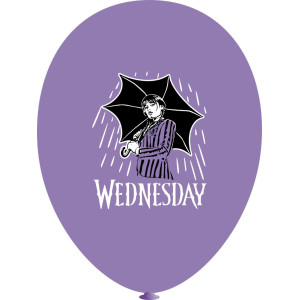 Куля латексна 12" 30 см з малюнком Венсдей Wednesday під дощем Фіолетовий