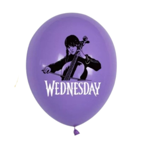 Куля латексна 12" 30 см з малюнком Венсдей Wednesday Віолончель Фіолетовий