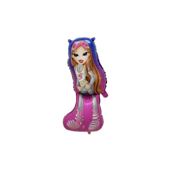 Шар фольгированный фигурный 39х77 см Кукла Bratz со светлыми волосами Разноцветный