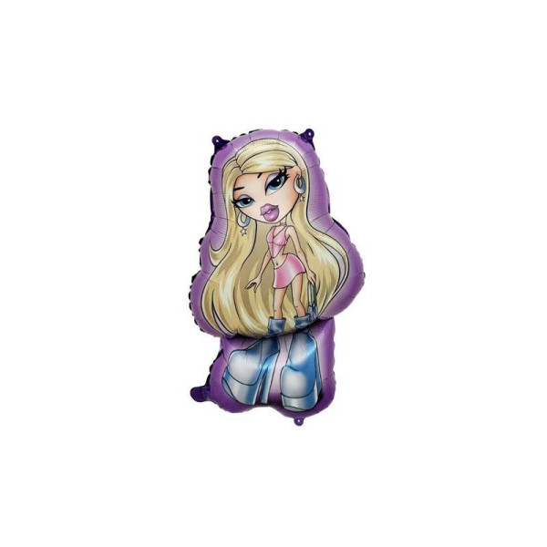 Шар фольгированный фигурный 41х71 см Кукла Bratz с белыми волосами Разноцветный