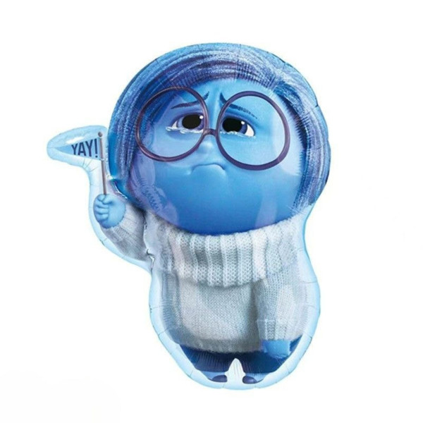Шар фольгированный фигурный 55х67 см Головоломка Печаль Sadness Синий