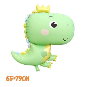 Шар фольгированный фигурный 65х79 см Дино принц Салатовый