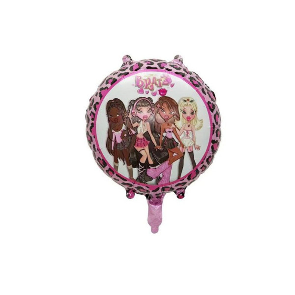 Шар фольгированный круглый 18" 45 см с рисунком Куклы Bratz Разноцветный