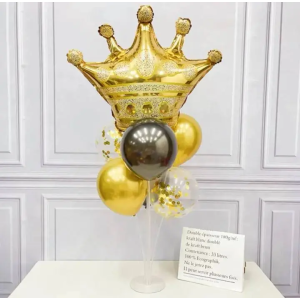 Набір 7 повітряних куль зі стійкою справжня Корона золотий