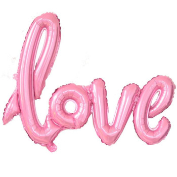 Куля фольгована напис надувний 50х34 см LOVE Рожевий