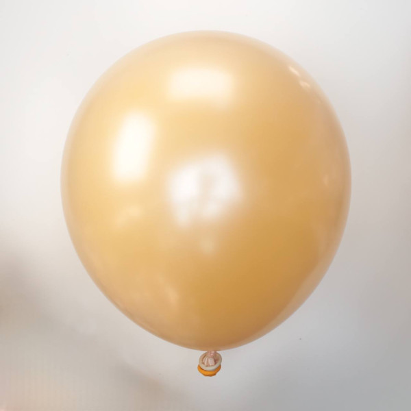 Кулі латекс 5" 12 см Дабл стафф Білий металік на ретро жовтому Упаковка 5 штук