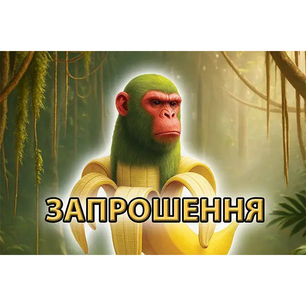 Приглашения Итальянские мемы Шимпанзини бананини 7х12 см 5 шт в упаковке Разноцветный