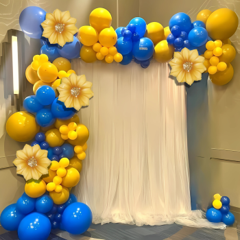 Набір 105 куль для фотозони Україна - країна сильних духом Синій та жовтий